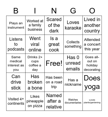 SNMA Bingo Card