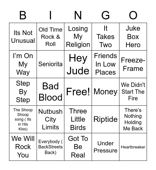 Shawns BINGO Card