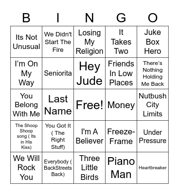 Shawns BINGO Card