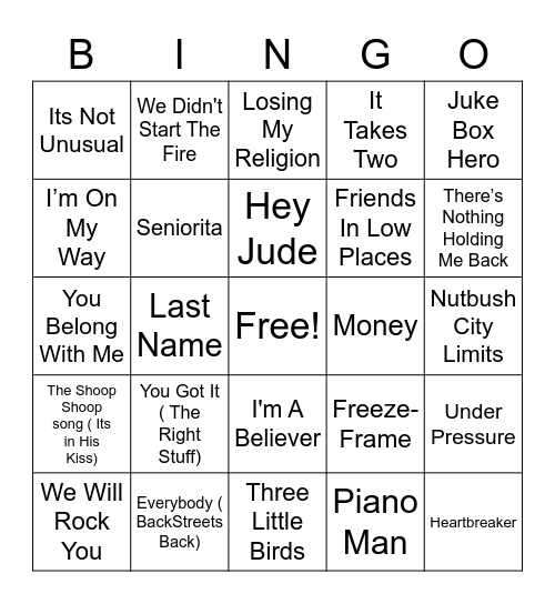 Shawns BINGO Card