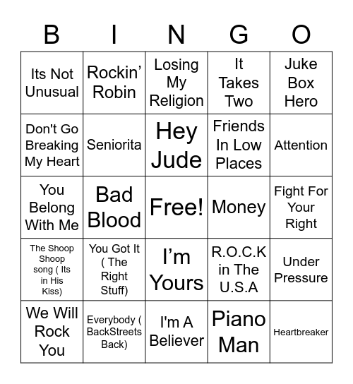 Shawns BINGO Card
