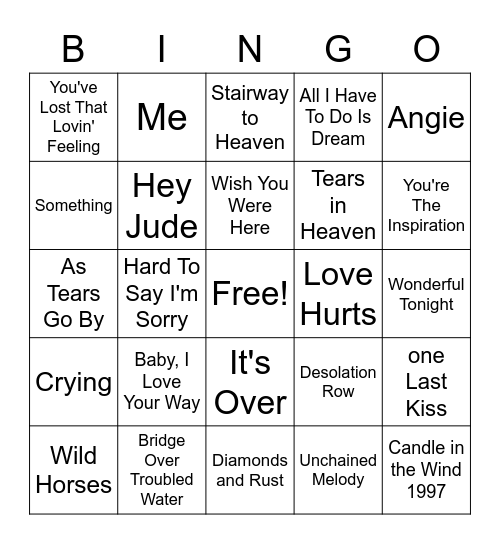 ballad bingo Card