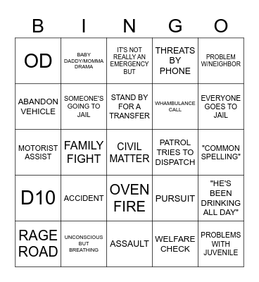 THANKSGIVING DISPATCH STYLE Bingo Card