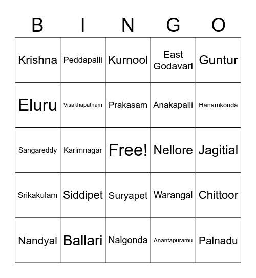NRIVA PICNIC 2022 Bingo Card