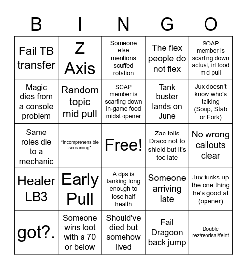 Soap Static Bingo (Expansion Pack) Bingo Card