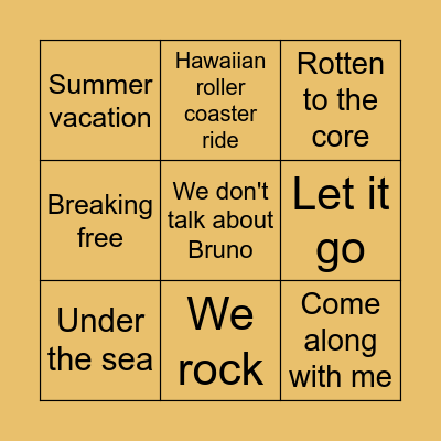 Musical Bingo! Bingo Card