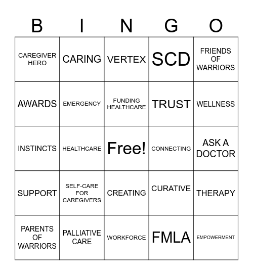 3RD ANNUAL CAREGIVER SUMMIT Bingo Card