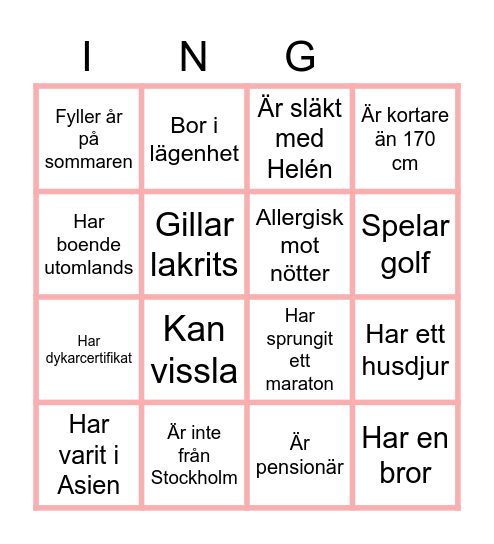 Mingelbingo Card