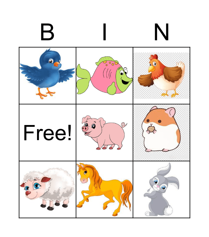 animals Bingo Card