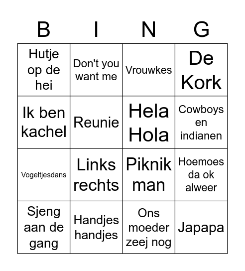 Carnaval Bingo Card