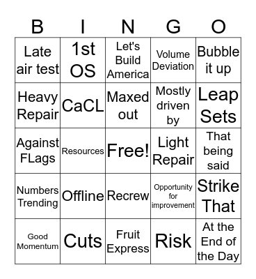 5:45 Bingo  Bingo Card