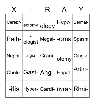 SOR Rad Tech Olympics 2022 Bingo Card