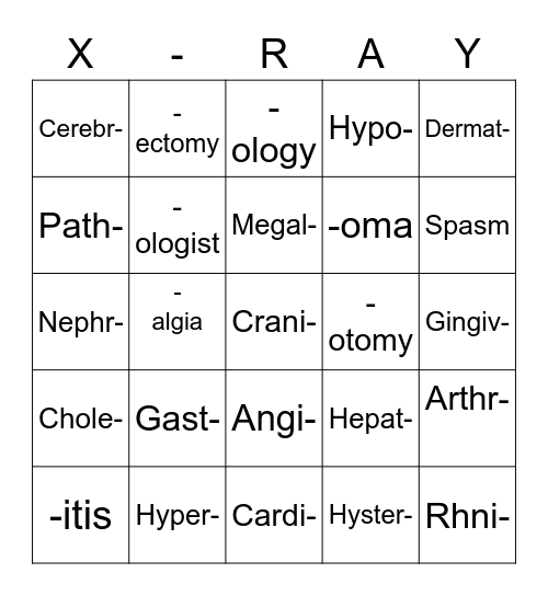 SOR Rad Tech Olympics 2022 Bingo Card