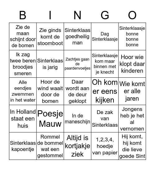 Sint 2015 Bingo Card