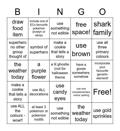 decorating bingo!! :3 Bingo Card