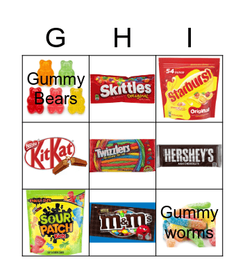 American Candy Brands BINGO Card