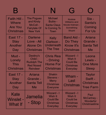 Laura - Brown Bingo Card