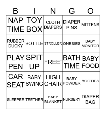 BABY BINGO Card