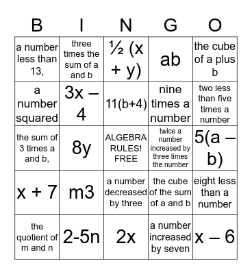 LETS TRANSLATE! Bingo Card