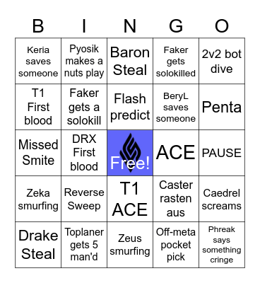 WORLDS 2022 Bingo Card