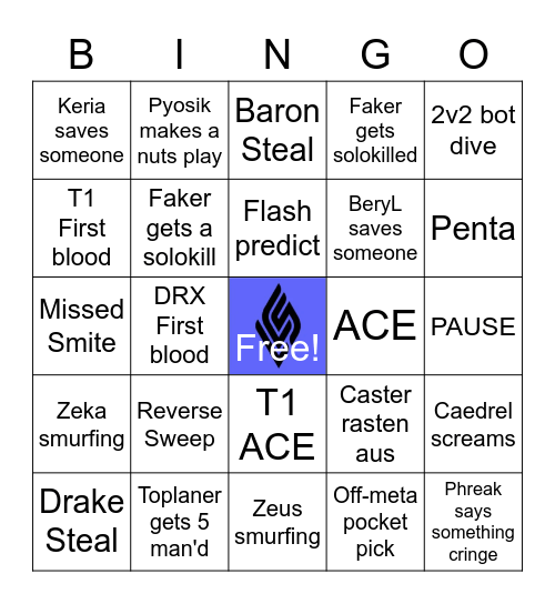 WORLDS 2022 Bingo Card