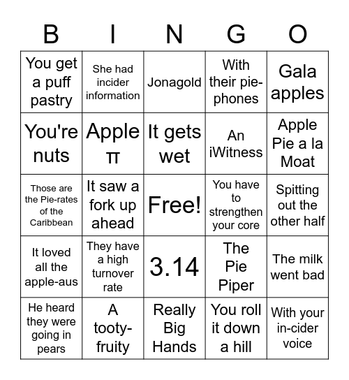 Barrel of Apples Bingo Card