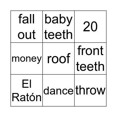 Tooth Bingo Card