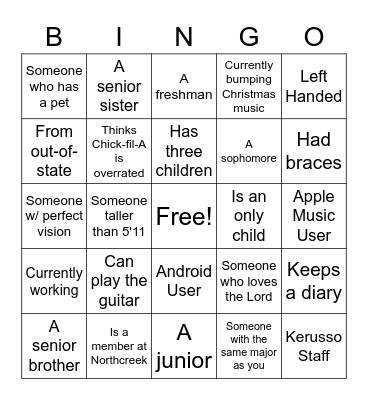 KERUSSO BINGO Card