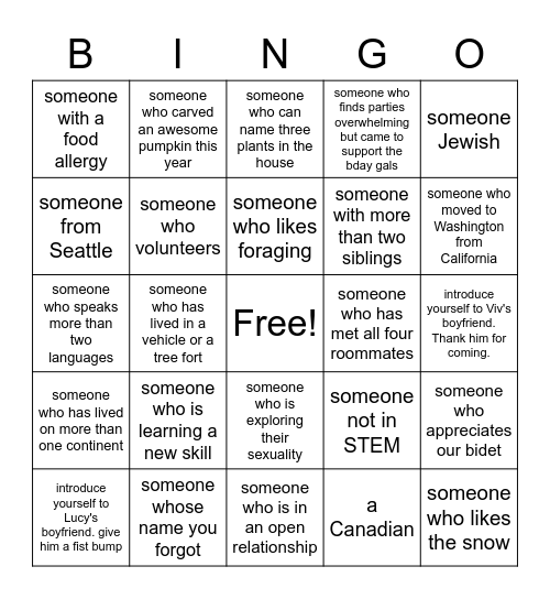 BINGO Card