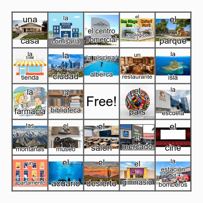 LOTERIA: LUGARES (places) Bingo Card