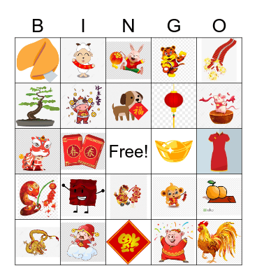 chinese new year Bingo Card