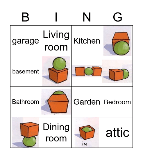 Rooms of the house Bingo Card