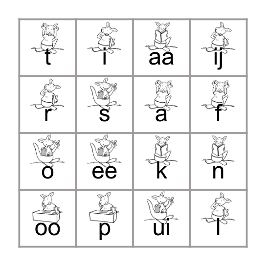 Bingo na thema 1 en 2 - letters Bingo Card