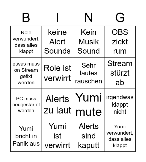 Potentieller Weltuntergang Bingo Card