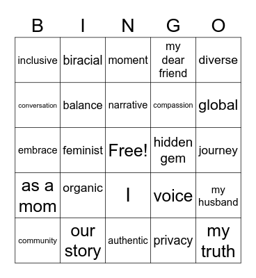 Harry´s Wife Bullshit Bingo Card