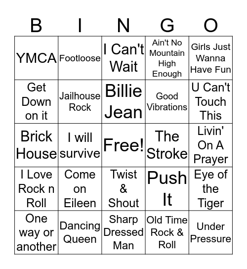 DJ BINGO!: Oldies  Bingo Card