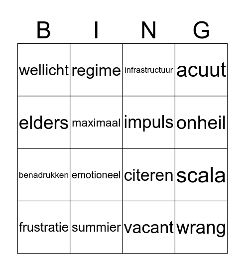 Taalschat 23 Bingo Card