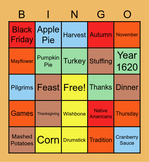 Thanksgiving Bingo Card