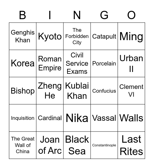 Random Review (11/7/22) Bingo Card