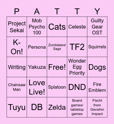 Path Bingo Card