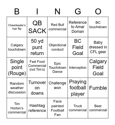 Earldome Bingo Card