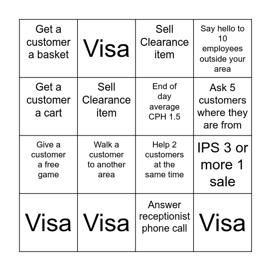 Scheels BINGO Card