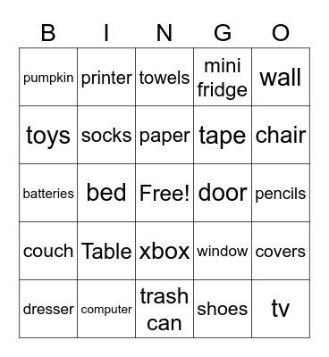 Upstairs bingo. Bingo Card