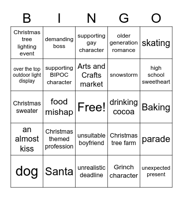 Hallmark Christmas Bingo Card