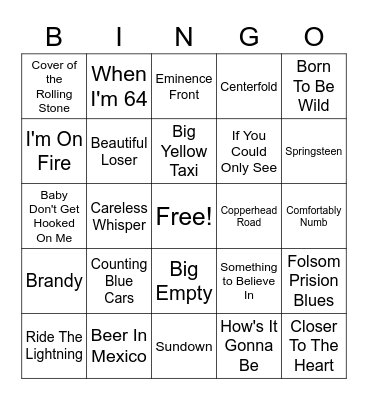Live Music Bingo 11/6 Bingo Card