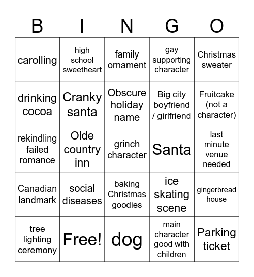 Hallmark Christmas Movie 2023 Bingo Card