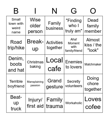 Hallmark Bingo Card