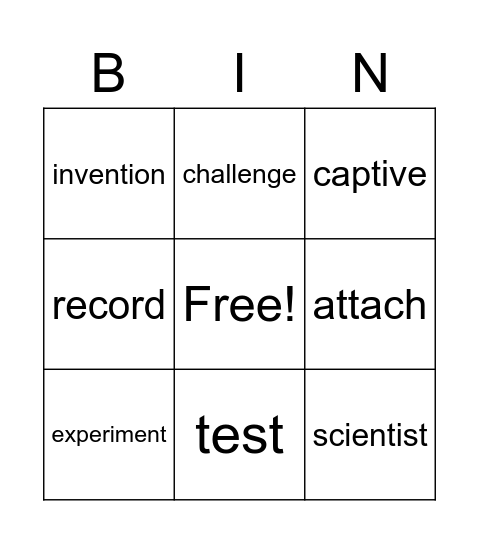 Imagine the Possibilities Bingo Card