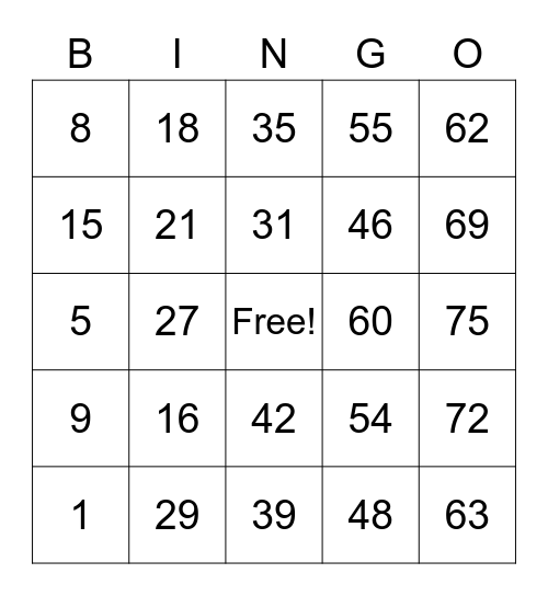 Finance & Accounting BINGO Game Bingo Card