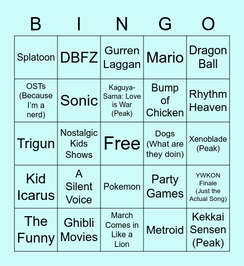 The Funny Bingo Card